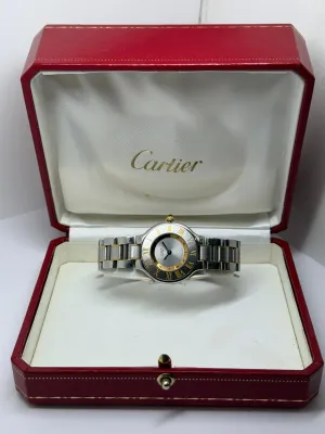 Cartier Must de Cartier 21 28mm Stainless Steel & Gold Quartz 1340 1990s