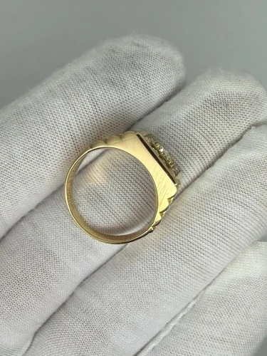 18ct Yellow Gold Diamond Rolex Style Ring 0.82ct Round Brilliant Cut Diamonds