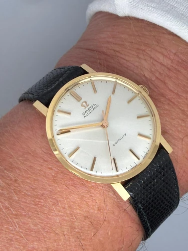Omega Century Automatic 34mm 18ct Yellow Gold Silver Dial 161.009 1968