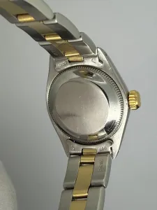 Rolex Oyster Perpetual Ladies 26mm Steel & 18ct Yellow Gold Champagne Baton Dial 6719 1983