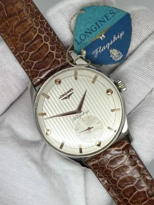 Longines Jumbo Manual Wind 37mm Stainless Steel Striped Dial 6881-2 1958