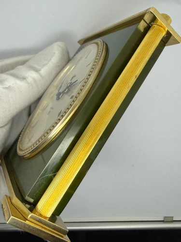 Jaeger-LeCoultre Recital 8-Day Mechanical Alarm Mantel Clock Green & Gold 1950s–1960s