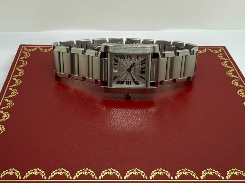 Cartier Tank Française Automatic 28x32mm Stainless Steel Silver Dial 2302 Circa 2000