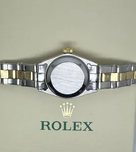 Rolex Oyster Perpetual Date Ladies 26mm Stainless Steel & 18ct Yellow Gold Blue Dial 6516 1970