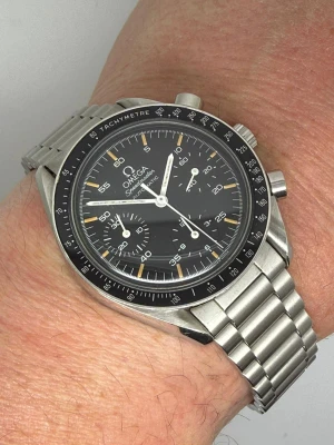 Omega Speedmaster Automatic Speedy Reduced 39mm Stainless Steel Black Chronograph Dial Tachymetre Bezel 175.0032 1990