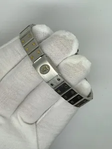 Cartier Santos Octagonal Ladies 26x31mm Stainless Steel & 18ct Yellow Gold Burgundy Dial 2965 1980s