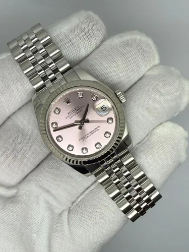 Rolex Datejust 31mm Stainless Steel & 18ct White Gold Pink Diamond Dial 178274 2014