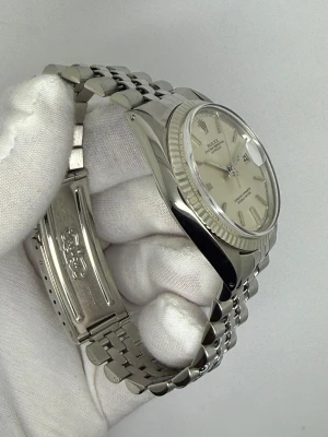 Rolex Oyster Perpetual Datejust 36mm Stainless Steel & 18ct White Gold Fluted Bezel Silver Dial Jubilee Bracelet 1601 1970