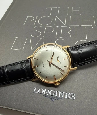 Longines Automatic 35mm 18ct Yellow Gold Silver Dial 7238 1960