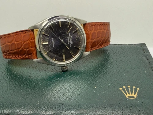 Rolex Oyster Perpetual Air-King 34mm Dark Blue Galaxy Patina Dial 5500 1964