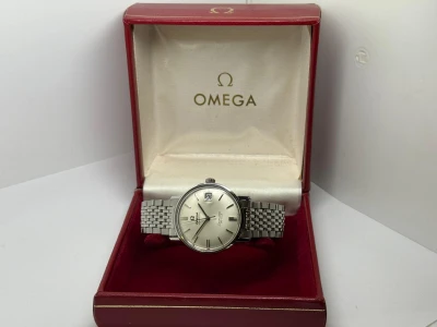 Omega Seamaster DeVille Automatic 34mm Stainless Steel Silver Dial Beads of Rice Bracelet 166.020SP 1967