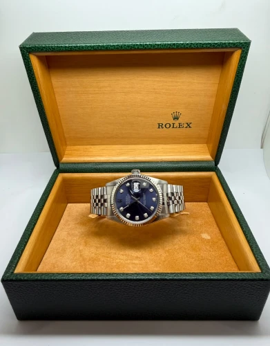Rolex Datejust 36mm Blue Custom Diamond Dial 16014 1984