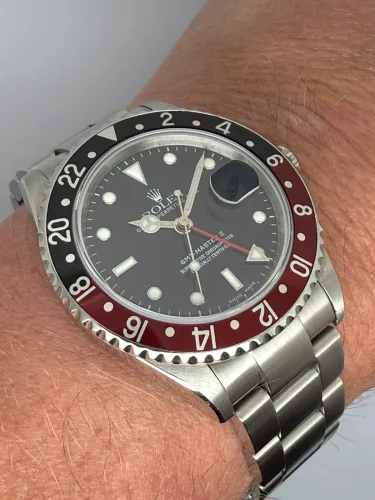 Rolex GMT-Master II Coke 40mm Stainless Steel Black & Red Bezel 16710 2004