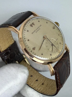 Baume & Mercier Manual Wind 31.5mm 18ct Rose Gold Dauphine Dial 3519 1950s
