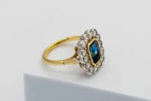 18ct Yellow Gold Diamond & Sapphire Ladies Ring 2.02ct & 1.12ct