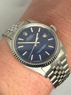 Rolex Oyster Perpetual Datejust 36mm Stainless Steel & 18ct White Gold Fluted Bezel Blue Dial Jubilee Bracelet 1601 1973