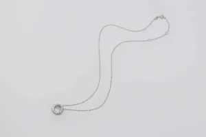 18ct White Gold Diamond Circle Pendant Necklace 0.87ct