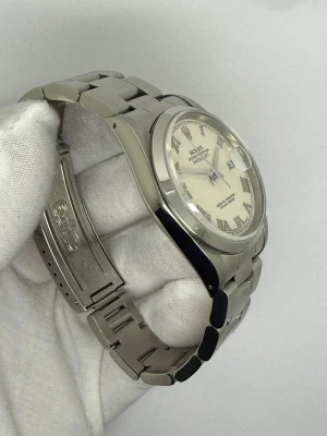 Rolex Oyster Perpetual Datejust 36mm Stainless Steel Oyster Bracelet Ivory Panna Roman Dial 16200 1989