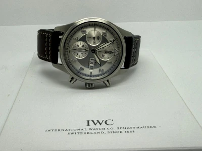IWC Pilot Spitfire Chronograph 42mm Stainless Steel Silver Dial Day-Date Circa 2012 IW371702