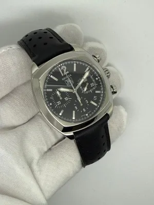 TAG Heuer Monza Automatic Chronograph 38mm Stainless Steel Black Dial Leather Strap CR2113-0 2005