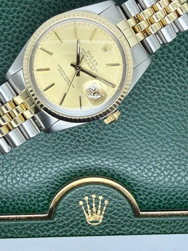 Rolex Oyster Perpetual Datejust 36mm Stainless Steel & 18ct Yellow Gold Champagne Dial Jubilee Bracelet 16013 1980