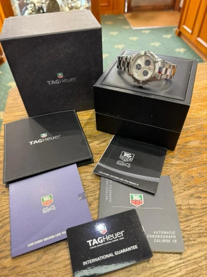 TAG Heuer Aquaracer Quartz Chronograph 41mm Stainless Steel Silver Dial Blue Sub Dials CAF1111 2006