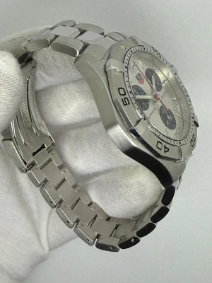 TAG Heuer Aquaracer Quartz Chronograph 41mm Stainless Steel Silver Dial Blue Sub Dials CAF1111 2006