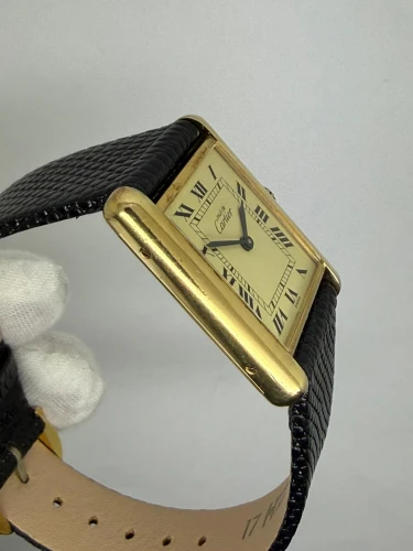Cartier Must de Cartier Tank Manual Wind 23x31mm Vermeil Silver Gold Plated 1970s/1980s