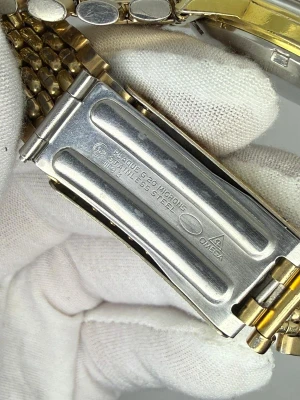 Omega Genève Automatic 34mm Gold Capped Beads of Rice Bracelet Reference 166.037 1968