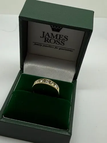 18ct Yellow Gold Five Stone Brilliant Cut Diamond Channel Set Ring 0.50ct Size K