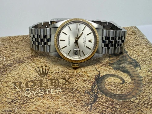Rolex Oyster Perpetual Date 34mm Steel & 18ct Yellow Gold Silver Dial 1505 1981