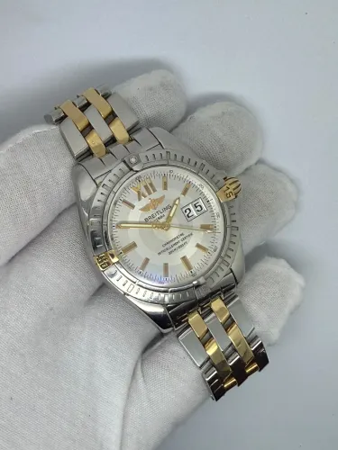 Breitling Cockpit 41mm Steel & 18ct Yellow Gold Silver Dial B49350 2008