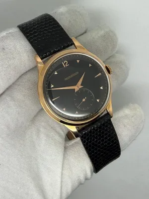 Jaeger-LeCoultre Jumbo Manual Wind 37mm 18ct Rose Gold Black Dial JLC 449 1940s/1950s