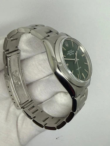 Rolex Oyster Perpetual Air-King 34mm Stainless Steel Green Sunburst Dial 5500 1982