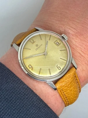 Zenith Manual Wind 36mm Stainless Steel Silver Dial Patina 077.A.994 1960s