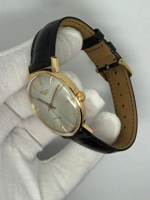 Longines Automatic 35mm 18ct Yellow Gold Silver Dial 7238 1960
