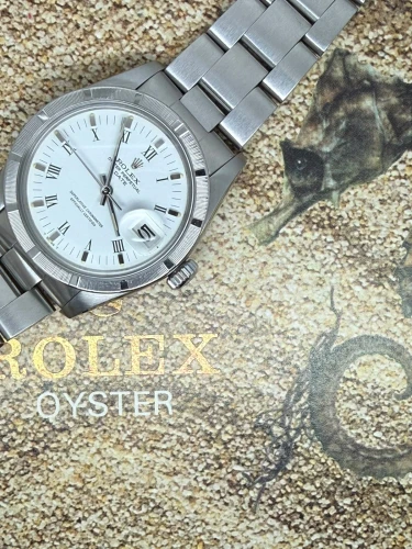 Rolex Oyster Perpetual Date 34mm Stainless Steel White Dial 1501 1980