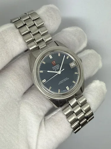 Omega Electronic f300 Chronometer 36mm Blue Dial 198.001 1971