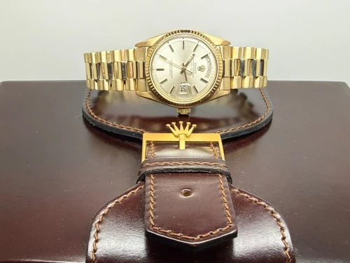 Rolex Oyster Perpetual Day-Date President 36mm 18ct Yellow Gold Silver Pie-Pan Dial 1803 1972
