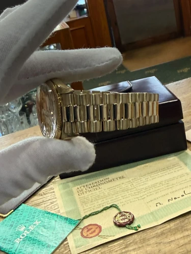Rolex Oyster Perpetual Day-Date President 36mm 18ct Yellow Gold Silver Pie-Pan Dial 1803 1972