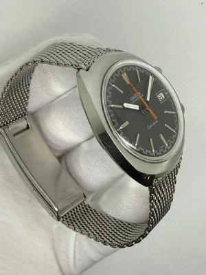Omega Chronostop Genève 35mm Stainless Steel Grey Racing Dial Mesh Bracelet 146.009/146.010 1969