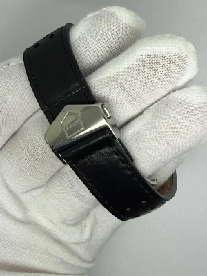TAG Heuer Monza Automatic Chronograph 38mm Stainless Steel Black Dial Leather Strap CR2113-0 2005