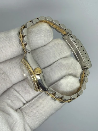 Rolex Ladies Datejust 26mm Mother of Pearl Diamond Dial & Custom Diamond Bezel 69173 1984