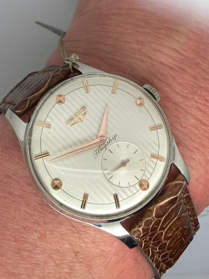 Longines Jumbo Manual Wind 37mm Stainless Steel Striped Dial 6881-2 1958