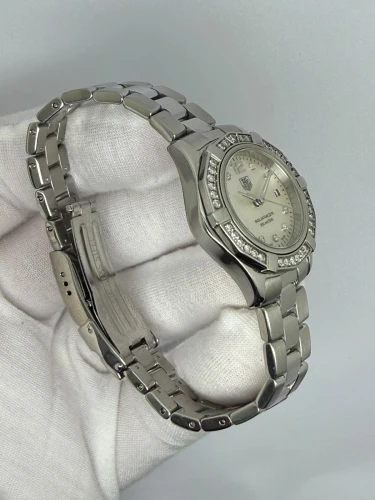 TAG Heuer Aquaracer Ladies 27mm Mother of Pearl Diamond Dial & Bezel WAF1416 Circa 2008–2011