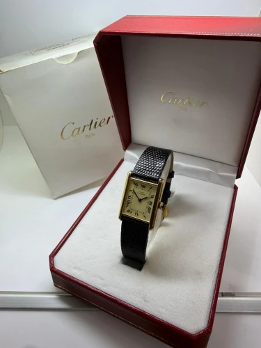 Cartier Must de Cartier Tank Manual Wind 23x31mm Vermeil Silver Gold Plated 1970s/1980s