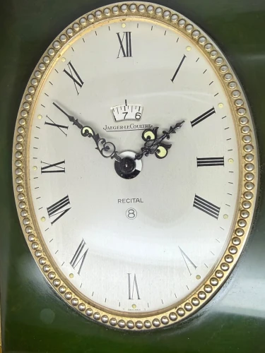 Jaeger-LeCoultre Recital 8-Day Mechanical Alarm Mantel Clock Green & Gold 1950s–1960s