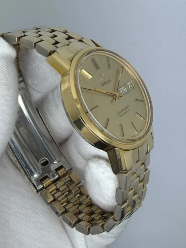 Omega Seamaster Day-Date Automatic 34mm Gold Plated Gold Dial 166.0209 1978