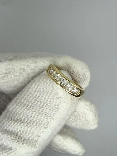 18ct Yellow Gold Five Stone Brilliant Cut Diamond Channel Set Ring 0.50ct Size K