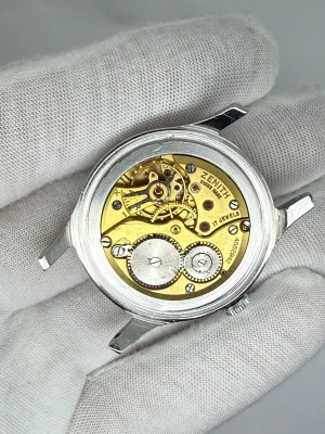 Zenith Manual Wind 36mm Stainless Steel Silver Dial Gold Furniture 1950s